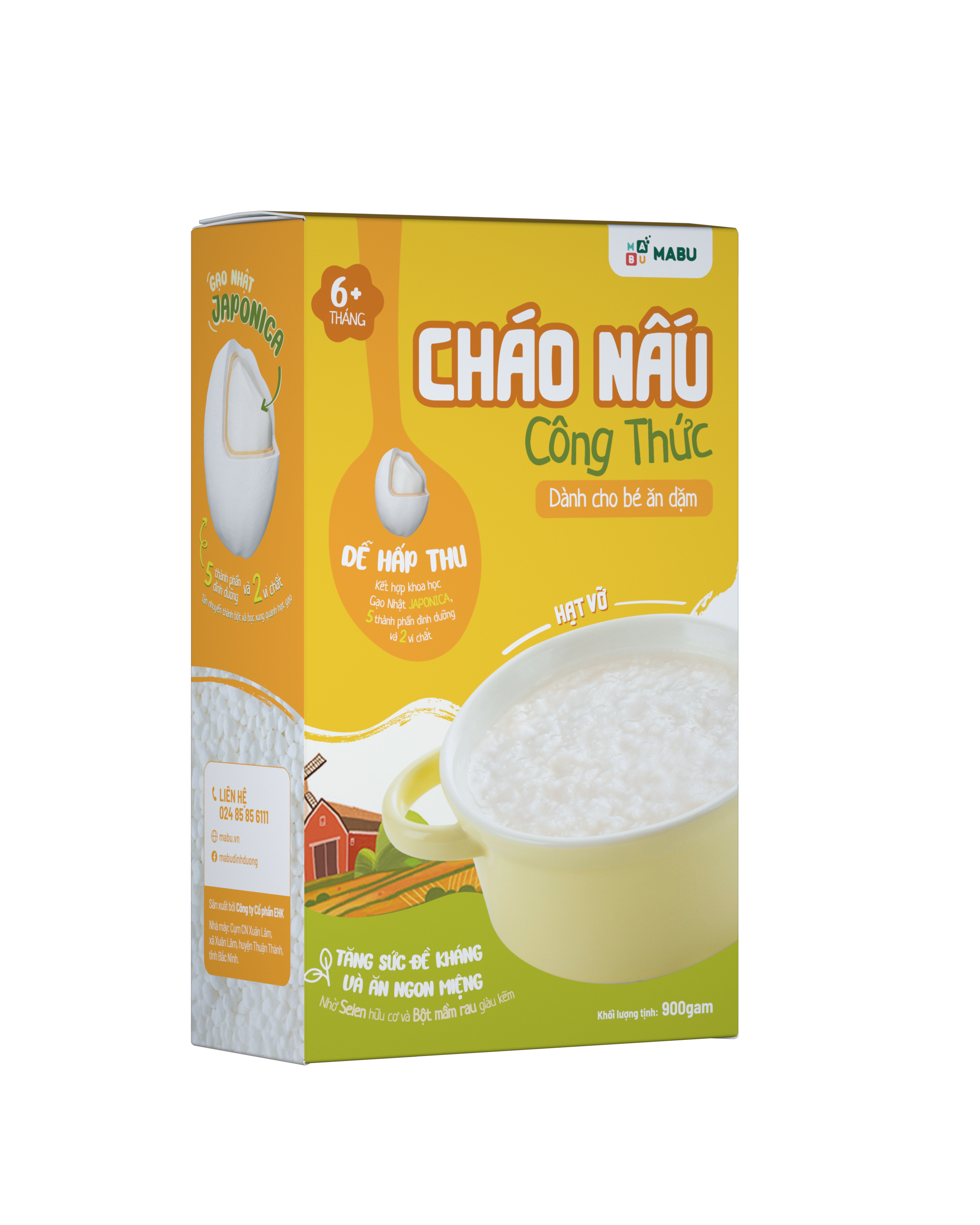 Cháo Công thức dành cho Bé ăn dặm ( hạt vỡ)-900 gam