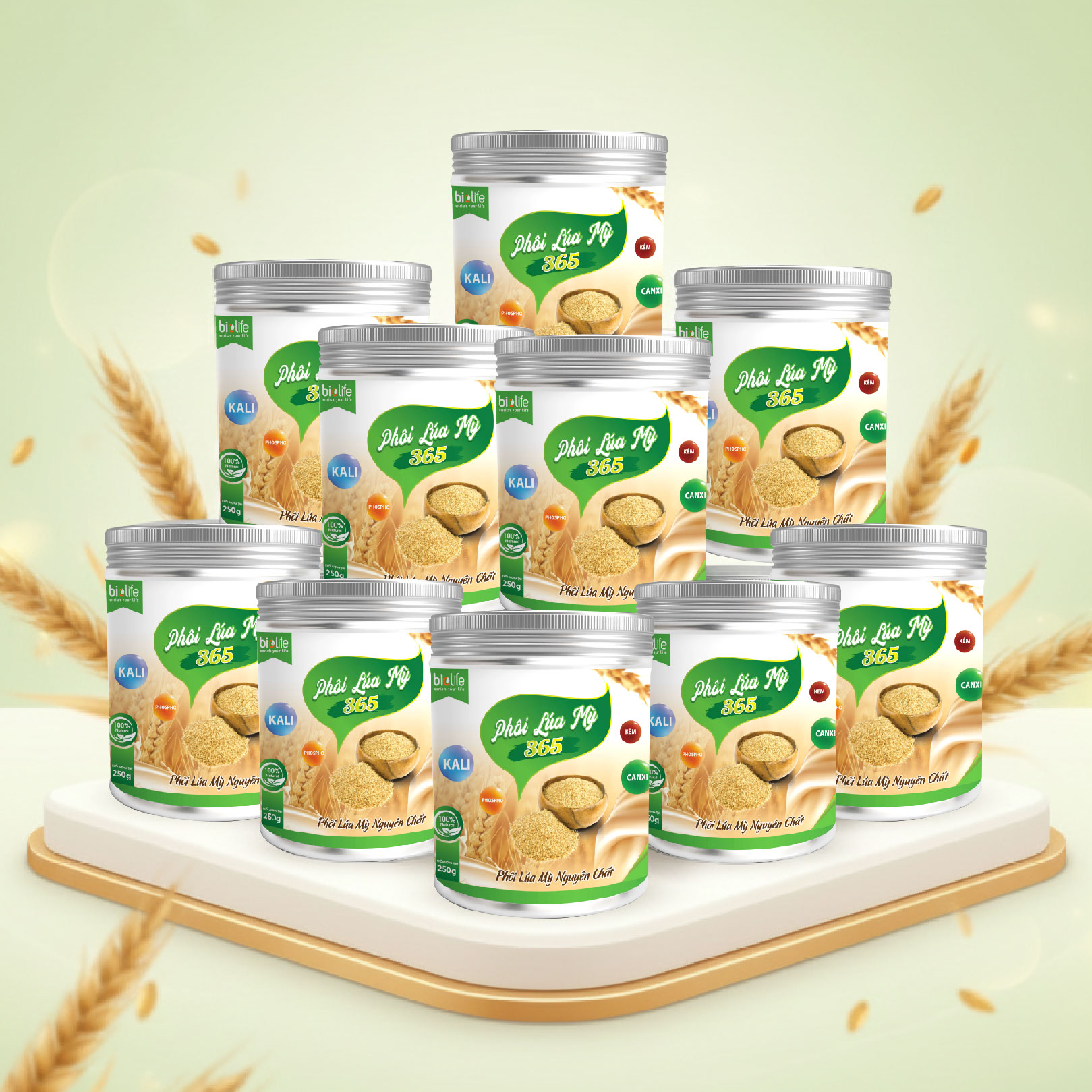 8 Hộp Phôi Lúa Mỳ-250gam