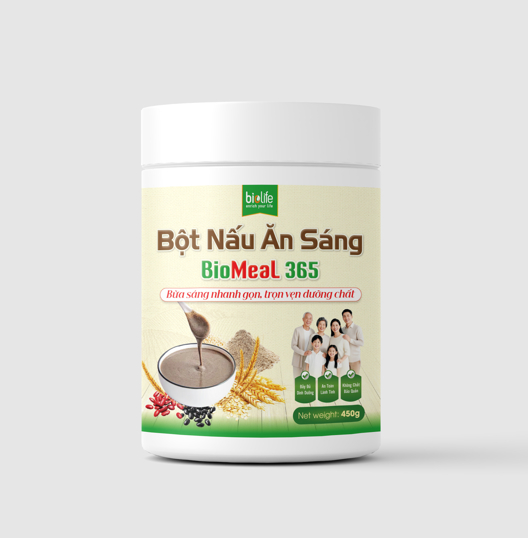 BỘT NẤU ĂN SÁNG BIOMEAL 365-450 GAM